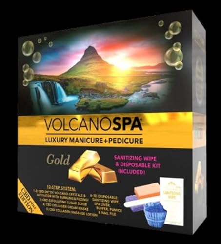 Volcano spa 5-in-1 pedicure box, luxury pedicure spa kit (Gold)