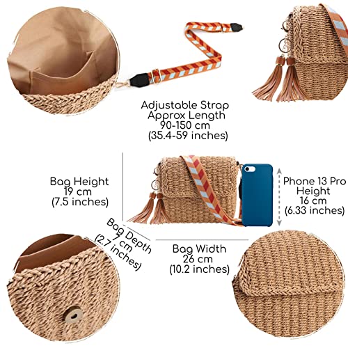 YXILEE Straw Bag Straw Purses for Women Summer Clutch Crossbody Shoulder Bags for Women