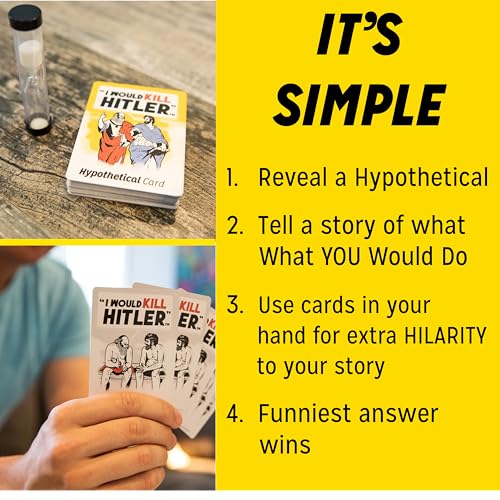 I Would Kill Hitler" - 'The What Would You Do?' Adult Party Game of Hilarious Hypotheticals - Fun Board Game for Adults - Game Night Games - Fun Game for Group Game Night Ages (3-8 Players)