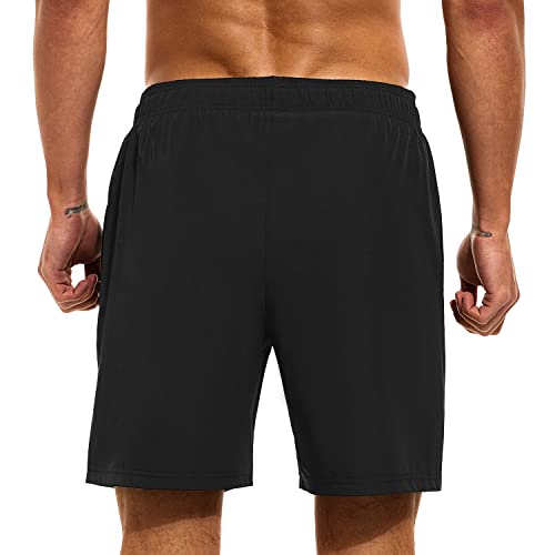 HODOSPORTS Mens Swimsuit Trunks 7" Quick-Dry Swim Shorts with Compression Liner and Zipper Pockets