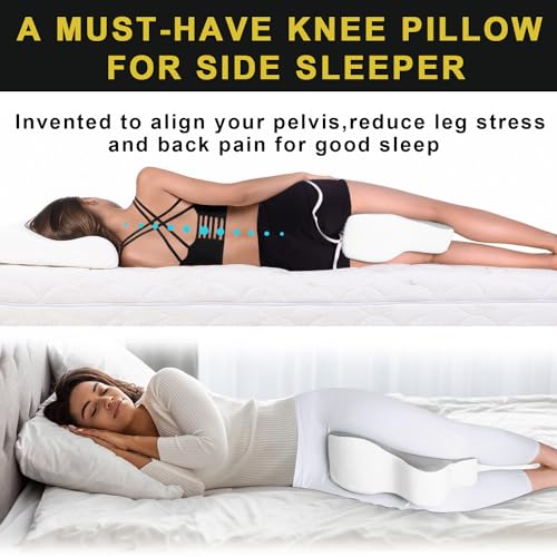 Long Knee Pillow for Side Sleeper Fully Support Thighs and Knees for Sciatica, Back, HIPS, Knees, Joints Pain Relief - Leg Pillow for Sleeping Between Legs Aligns Spine & Relieves Pressure-Large,Gray