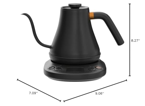 Mecity Electric Kettle Gooseneck Pour Over Kettle ±1℉ Temperature Control Quick Heating Water Boiler for Coffee & Tea & Formula Auto Shut Off Tea Kettle 1200 Watt, 0.8L, Matt Black, Barista Edition