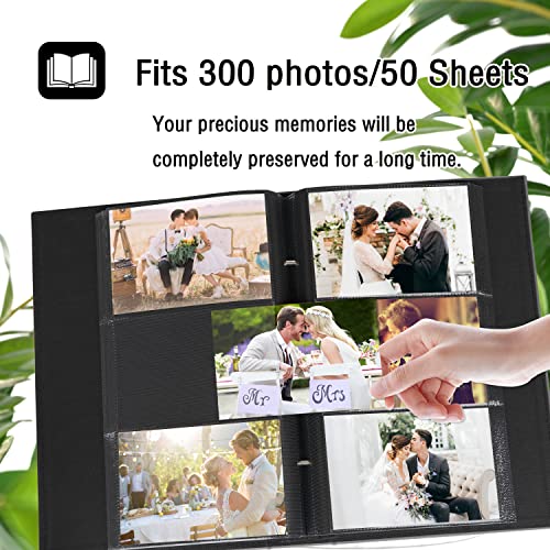 Artmag Photo Album 4x6 300 Photos, Extra Large Capacity Leather Cover Wedding Family Photo Albums Holds 300 Horizontal 4x6 Photos(Brown)