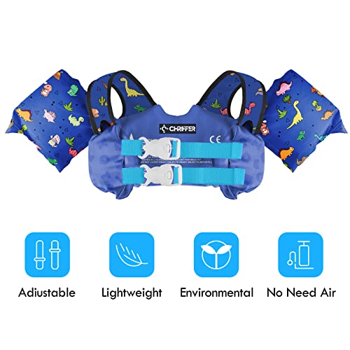 Chriffer Kids Swim Vest Life Jacket for 22-66 Pounds Boys and Girls, Toddler Floaties with Shoulder Harness Arm Wings for 2 3 4 5 6 7 Years Old Baby Children Sea Beach Pool