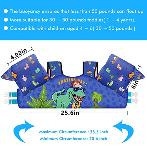 Chriffer Kids Swim Vest Life Jacket for 22-66 Pounds Boys and Girls, Toddler Floaties with Shoulder Harness Arm Wings for 2 3 4 5 6 7 Years Old Baby Children Sea Beach Pool