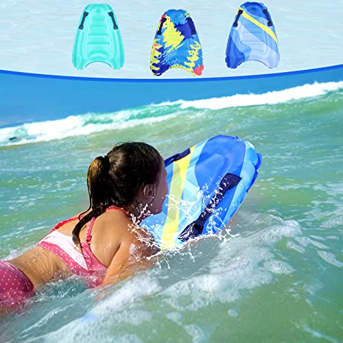 Zhanmai 3 Pcs Inflatable Surf Boards with Handles Lightweight Swimming Summer Floating Surfboard Surfing Float Board Fun Surf Boards Surfing Swimming Water Board for Kids, 3 Styles