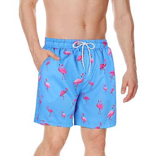 American Trends Men's Swim Trunks Board Shorts Quick Dry Mens Swimming Trunks with Compression Liner