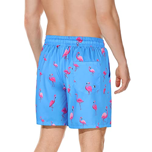 American Trends Men's Swim Trunks Board Shorts Quick Dry Mens Swimming Trunks with Compression Liner