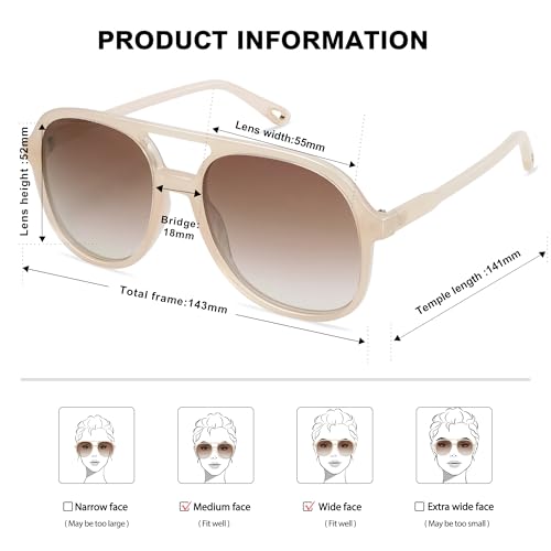 SOJOS Retro Polarized Aviator Sunglasses for Women Men Classic 70s Vintage Trendy Square Aviators SJ2174