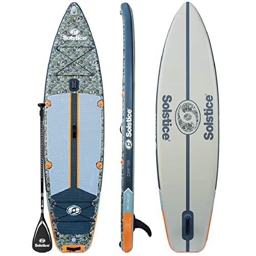 Solstice Inflatable Stand-Up Paddle Board For All Skill Levels (Heavy Duty Double-Layer) | Recreation Performance and Yoga Platform | With Non-Slip Deck and SUP Accessories