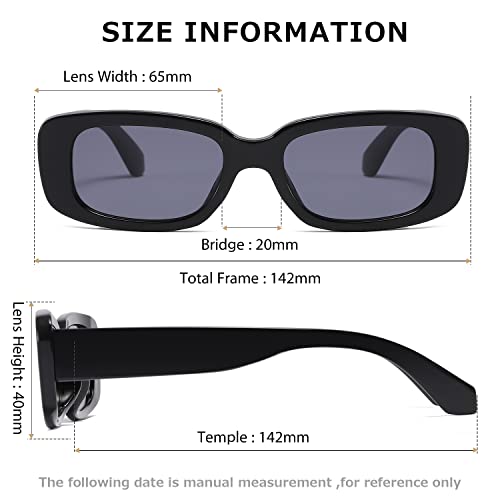 kimorn Rectangle Sunglasses for Women Men Trendy Retro Fashion Sun Glasses 90’s Vintage UV 400 Protection Square Frame K1200