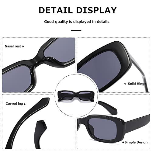 kimorn Rectangle Sunglasses for Women Men Trendy Retro Fashion Sun Glasses 90’s Vintage UV 400 Protection Square Frame K1200