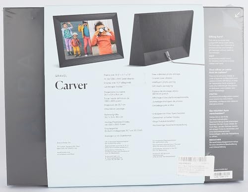 Aura Carver 10.1" WiFi Digital Picture Frame | Wirecutter's Best Digital Frame for Gifting | Send Photos from Your Phone | Quick, Easy Setup in Aura App | Free Unlimited Storage | (Gravel)