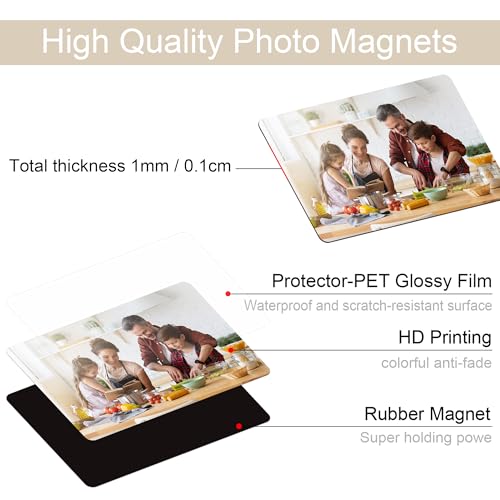 Custom Magnet Add Your Photo Fridge Magnets Home Decoration Photo Refrigerator Magnets Office and Kitchen Locker Magnets (Rectangle（1pcs）)