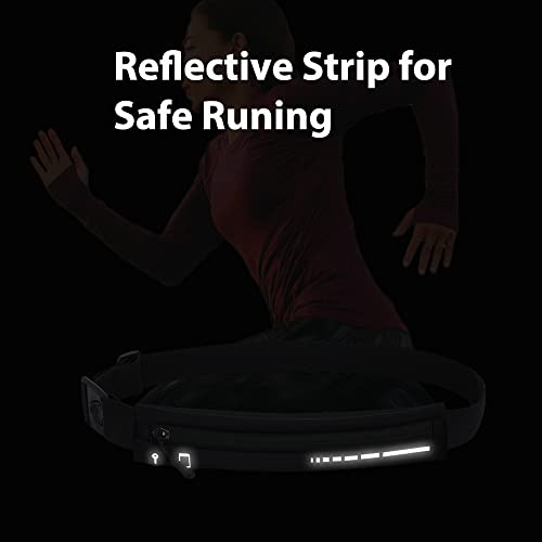 Slim Running Belt for Women Men,Runners Fanny Pack Phone Holder,Run Pouch Waist Belt for Workout Jogging,Money Belt Running Gear Accessories(Black)