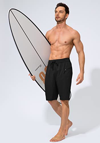 Men's Swim Trunks Quick Dry Board Shorts with Zipper Pockets Beach Shorts Bathing Suits for Men - No Mesh Liner