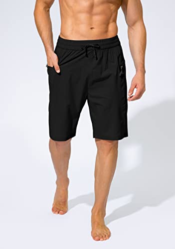 Men's Swim Trunks Quick Dry Board Shorts with Zipper Pockets Beach Shorts Bathing Suits for Men - No Mesh Liner