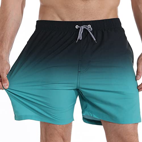 zeetoo Mens Swim Trunks with Compression Liner 5.5" Inseam Swim Shorts Quick Dry Shorts