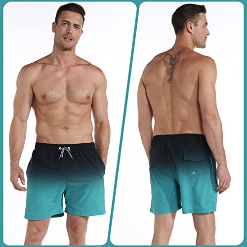 zeetoo Mens Swim Trunks with Compression Liner 5.5" Inseam Swim Shorts Quick Dry Shorts