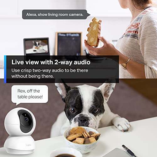 TP-Link Tapo 2K Pan Tilt Security Camera for Baby Monitor, Dog Camera w/Motion Detection, 2-Way Audio Siren, Night Vision, Cloud &SD Card Storage (Up to 256 GB), Works with Alexa & Google Home (C210)