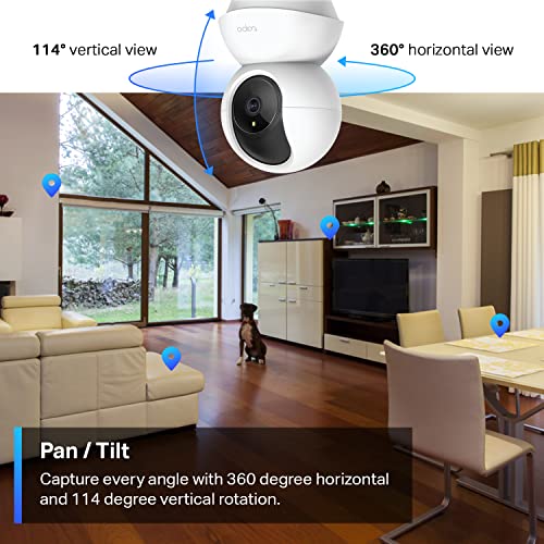 TP-Link Tapo 2K Pan Tilt Security Camera for Baby Monitor, Dog Camera w/Motion Detection, 2-Way Audio Siren, Night Vision, Cloud &SD Card Storage (Up to 256 GB), Works with Alexa & Google Home (C210)