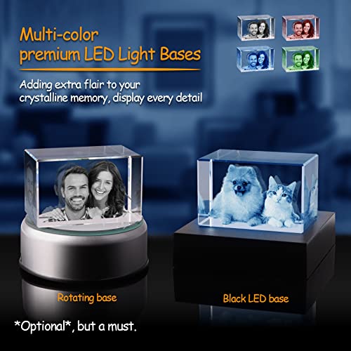 PD 3DPIXDANCE 3D Crystal Photo, Customized Gifts for Wife, Women, Him, Her, Dad and Mom. Custom Picture Gifts for Birthday, Wedding, Anniversary, Memorial, Picture Gift for Pet Lovers.