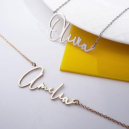 PicturesOnGold.com Custom Name Necklace For Women Personalized Name Necklace in Sterling Silver or Gold Name Necklace Personalized with any Name or Word