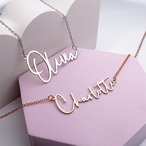 PicturesOnGold.com Custom Name Necklace For Women Personalized Name Necklace in Sterling Silver or Gold Name Necklace Personalized with any Name or Word