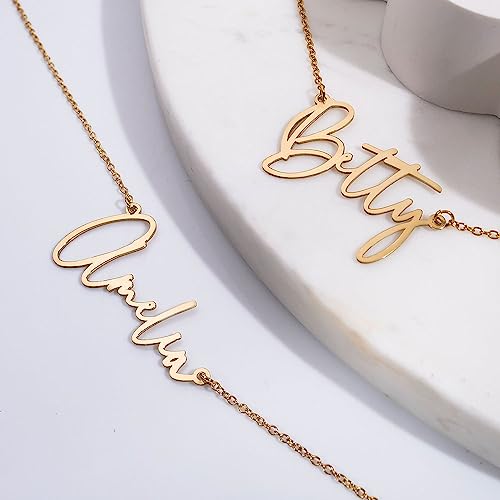 PicturesOnGold.com Custom Name Necklace For Women Personalized Name Necklace in Sterling Silver or Gold Name Necklace Personalized with any Name or Word