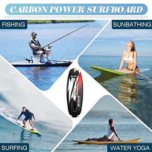 SAVADECK Power Surfboard, Carbon Fiber Surfing Longboard Fuel Power Board with 3.5L Tank and 5 Removable Fins, Non-Slip Adult Stand Up Surfing Board for All Levels of Surfing.