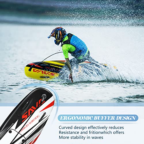 SAVADECK Power Surfboard, Carbon Fiber Surfing Longboard Fuel Power Board with 3.5L Tank and 5 Removable Fins, Non-Slip Adult Stand Up Surfing Board for All Levels of Surfing.