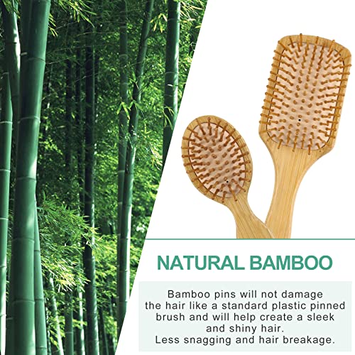 100% Bamboo Hair Brushes and Comb Set by Combetter, Comb for Women and Detangling, Great on All Hair, Eco-Friendly and Handmade for Women Men and Kids