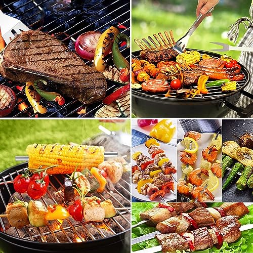 BBQ Accessories Kit - 20pcs Stainless BBQ Grill Tools Set for Smoker Camping Barbecue Grilling Tools BBQ Utensil Set Outdoor Cooking Tool Set with Canvas Bag Gift for Thanksgiving Day, Christmas