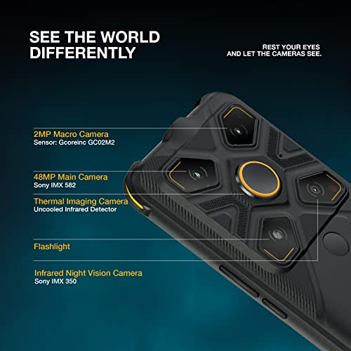 AGM Glory G1S Rugged Smartphone (2023), Rugged Phone, Rugged Smartphone Unlocked 5G Top Thermal Camera, Snapdragon 480 Refresh Rate 25 FPS IP68/IP69K Waterproof Phone 6.53" FHD+ 8G+128G, Night Vision