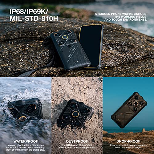 AGM Glory G1S Rugged Smartphone (2023), Rugged Phone, Rugged Smartphone Unlocked 5G Top Thermal Camera, Snapdragon 480 Refresh Rate 25 FPS IP68/IP69K Waterproof Phone 6.53" FHD+ 8G+128G, Night Vision