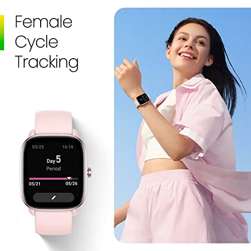 Amazfit GTS 4 Mini Smart Watch for Women Men, Alexa Built-in, GPS, Fitness Tracker with 120+ Sport Modes, 15-Day Battery Life, Heart Rate Blood Oxygen Monitor, Android Phone iPhone Compatible-Pink