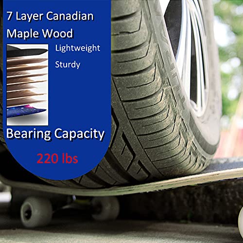 CAPARK Skateboards for Beginners Adults Youths Teens Kids Girls Boys 31 Inch Pro Complete Skate Boards 7 Layer Canadian Maple Double Kick Concave Longboards (Ocean)