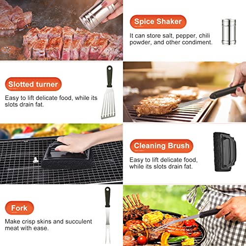 Blackstone Griddle Accessories Kit,28PCS Flat Top Grilling Tools Set for Blackstone and Camp Chef,Griddle Cleaning Kit Cooking Utensils Set with Carry Bag for Men Women Outdoor Barbecue Camping