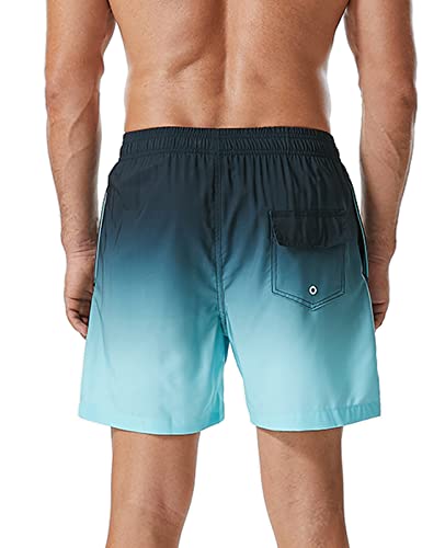 SILKWORLD Mens Swimming Trunks with Compression Liner Quick Dry 5 inch Swim Shorts with Zipper Pockets