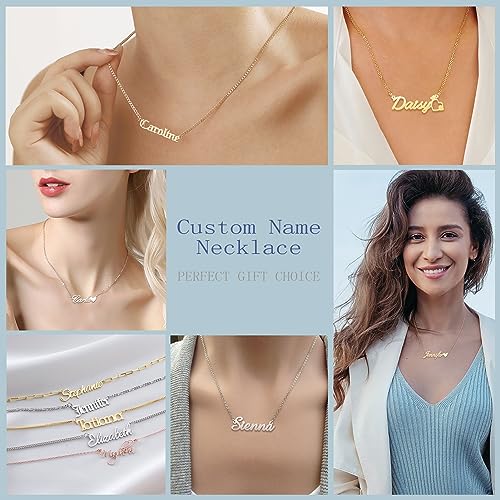 Roy Lopez 925 Sterling Silver Custom Name Necklace Personalized Script Initial Nameplate Necklace for Women Girls Necklace