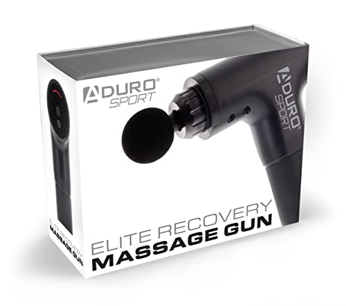 Aduro Percussion Massage Gun Deep Tissue Muscle Massage Gun Handheld, Elite Recovery™ Electric Hand Held Therapy Massager Gun Perfect for Athletes Full Body, Back, Neck, Shoulder Pain Relief (Black)