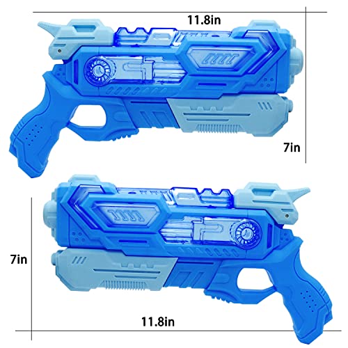 Super Water Guns for Kids Adults, 2 Pack Super Water Blaster Soaker Squirt Gun 400CC with Long Range High Capacity, Ideas Gift Toys for Summer Outdoor Swimming Pool Beach Sand Play (Blue)