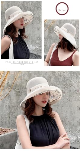 Summer Mesh Sun Hats for Women UV Protection Wide Brim Packable Beach Bucket Hat