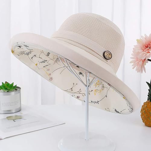 Summer Mesh Sun Hats for Women UV Protection Wide Brim Packable Beach Bucket Hat