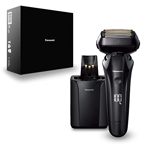 Panasonic Electric Razor for Men, Electric Shaver, ARC6 Six-Blade Electric Razor with Premium Automatic Cleaning and Charging Station, ES-LS9A-K (Black)