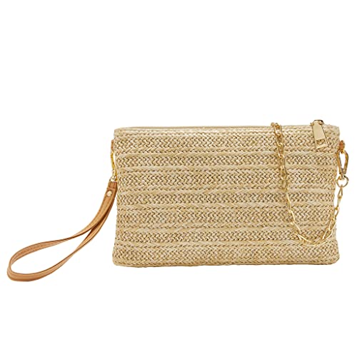 Crossbody Summer Bag for Women Beach Straw Purse with Strap