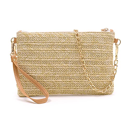 Crossbody Summer Bag for Women Beach Straw Purse with Strap