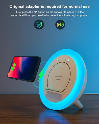 Wireless Charging Bluetooth Speake,Kids Bluetooth Speaker Best Birthday Gift Ideas for Teenage, Music Gifts,Teenage Year Old Girl Boy/Please use The Original Adapter(10W Wireless Charging)