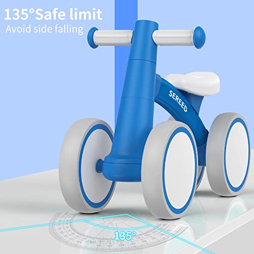 SEREED Baby Balance Bike for 1 Year Old Boys Girls 12-24 Month Toddler Balance Bike, 4 Wheels Toddler First Bike, First Birthday Gifts