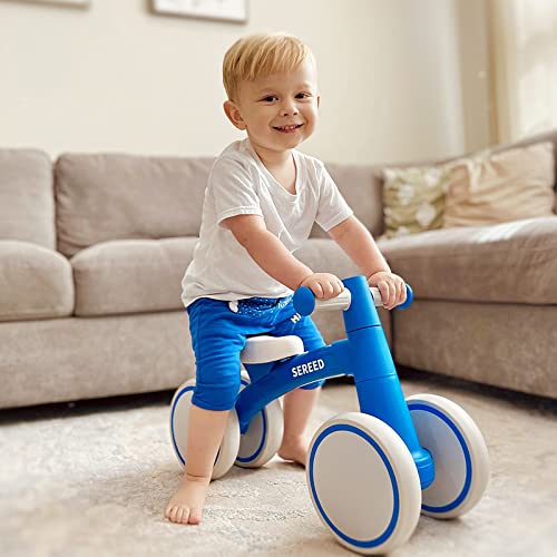 SEREED Baby Balance Bike for 1 Year Old Boys Girls 12-24 Month Toddler Balance Bike, 4 Wheels Toddler First Bike, First Birthday Gifts